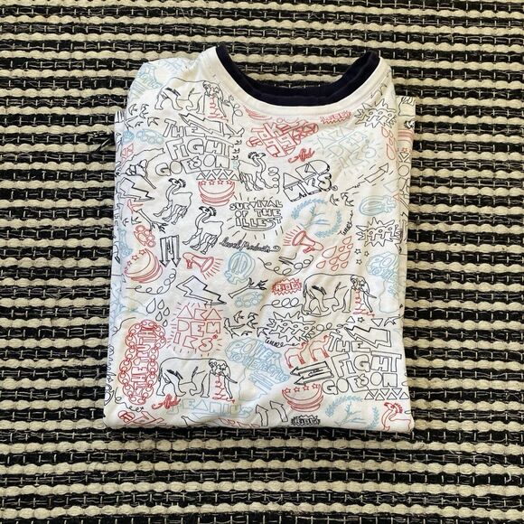 🌿Akademiks Y2K Mens White Logo Graphic Short Sleeve Shirt 2XL /TG - Picture 1 of 11